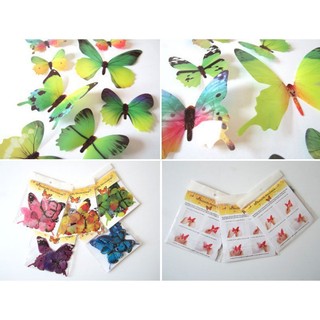 (Decal NỔI 3D) Hình Bướm Trang Trí Tường (12 con)