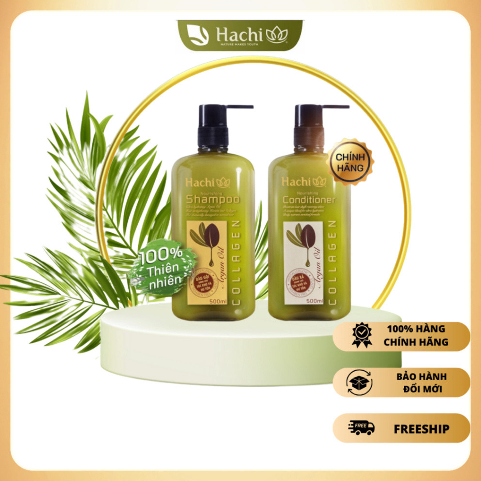 Dầu gội gội xả Hachi  Argan dành cho tóc khô sơ, hư tổn 350ml 500ml 800ml