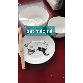 Bộ 18 món set bát - đũa - đĩa - muôi dễ thương