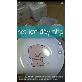 Bộ 18 món set bát - đũa - đĩa - muôi dễ thương