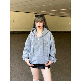 Áo Khoác Hoodie Zip Form Boxy Amadus Thêu Đắp Màu Nam Nữ Tay Phồng