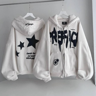 Áo Khoác Nỉ Bông In Nổi Boxy THREE STARS Unisex_SSSTore