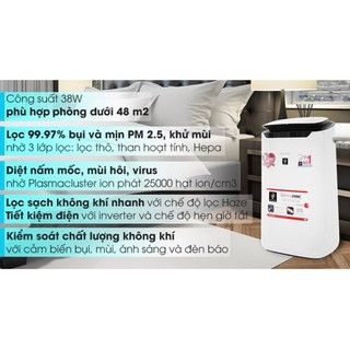 (NEW MỚI 100%) Máy lọc không khí Sharp FP-J60E-W 38W