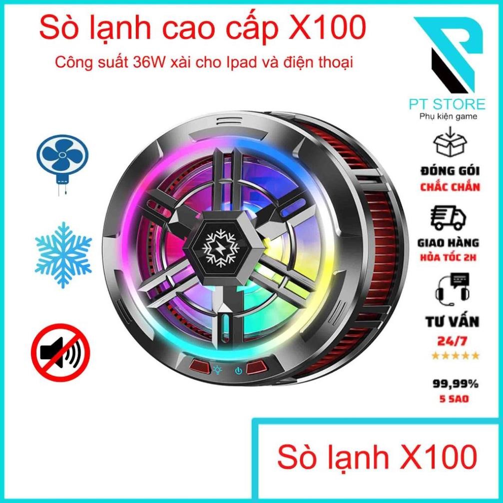 Sò Lạnh Cao Cấp X100 - Công Suất 36W - Xài được cho Ipad và Điện thoại - Diện tích làm mát cực lớn -