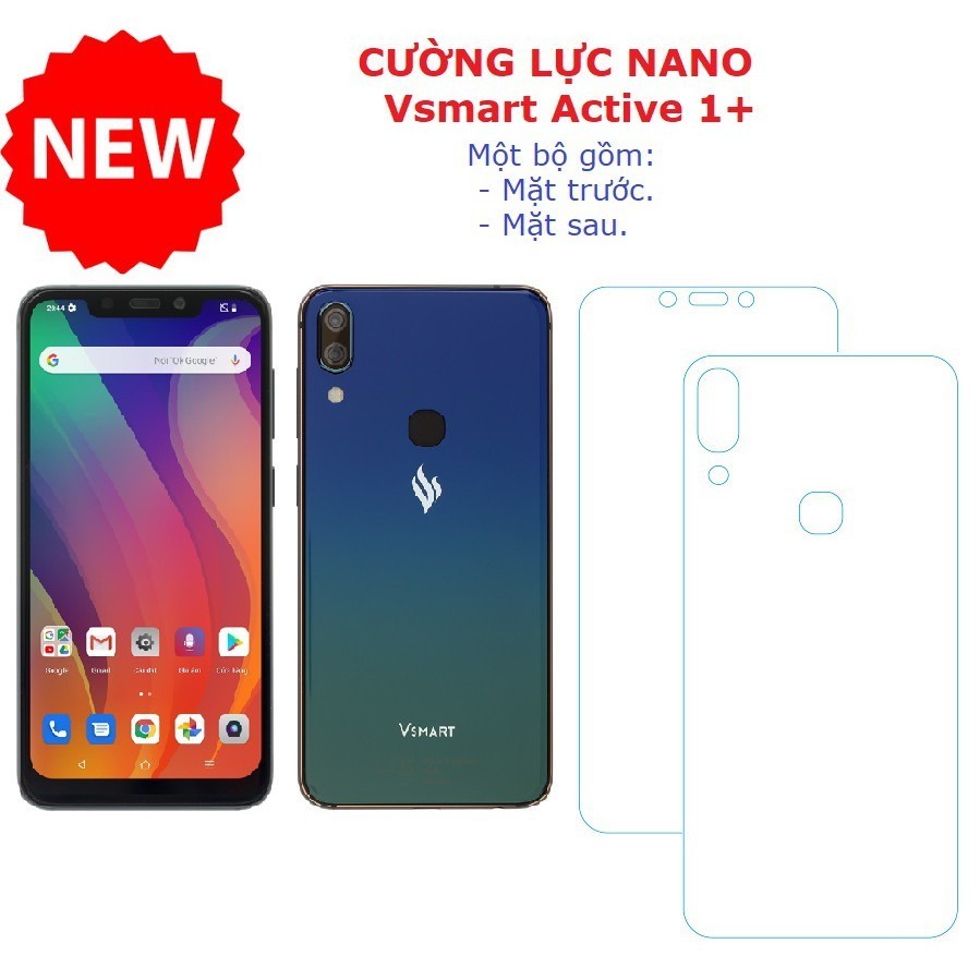 Cường lực nano Vsmart active 1+ trước/sau