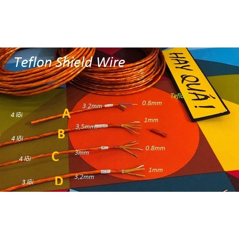 (Giá cho 1m) Dây teflon Đồng mạ Bạc