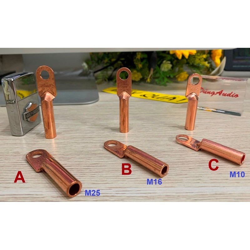 Đầu cos dây điện loại khoen tròn, cos điện đồng đỏ loại lớn