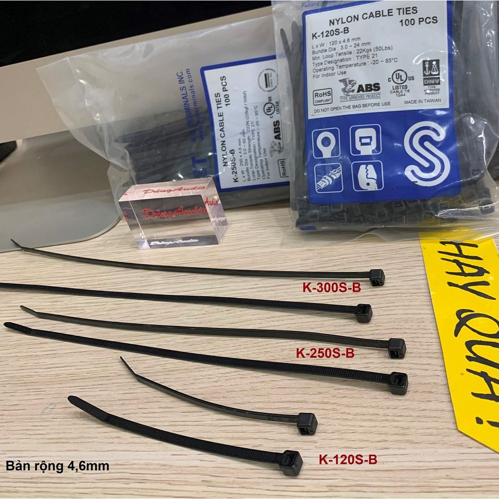 Dây rút nhựa chính hãng KST Đài Loan K250SB  - Nylon Cable Ties