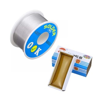 Combo Thiếc Hàn Solder OK 0.8mm 100g Và Hộp Nhựa Thông Hộp Loại Tốt - Linh Kiện TuHu