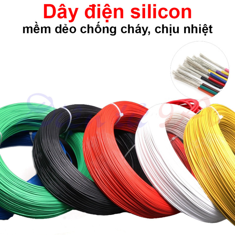 Dây điện silicon mềm chống cháy 14AWG - 30AWG