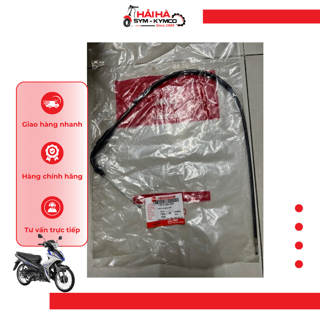 Dây ga xe Galaxy 100cc/ 50cc mã VBA [Chính hãng SYM]