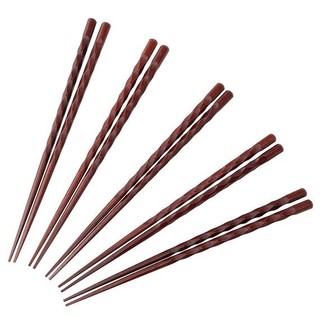 NITORI Bộ 5 Đôi Đũa Gỗ Thân Xoắn 22.5Cm