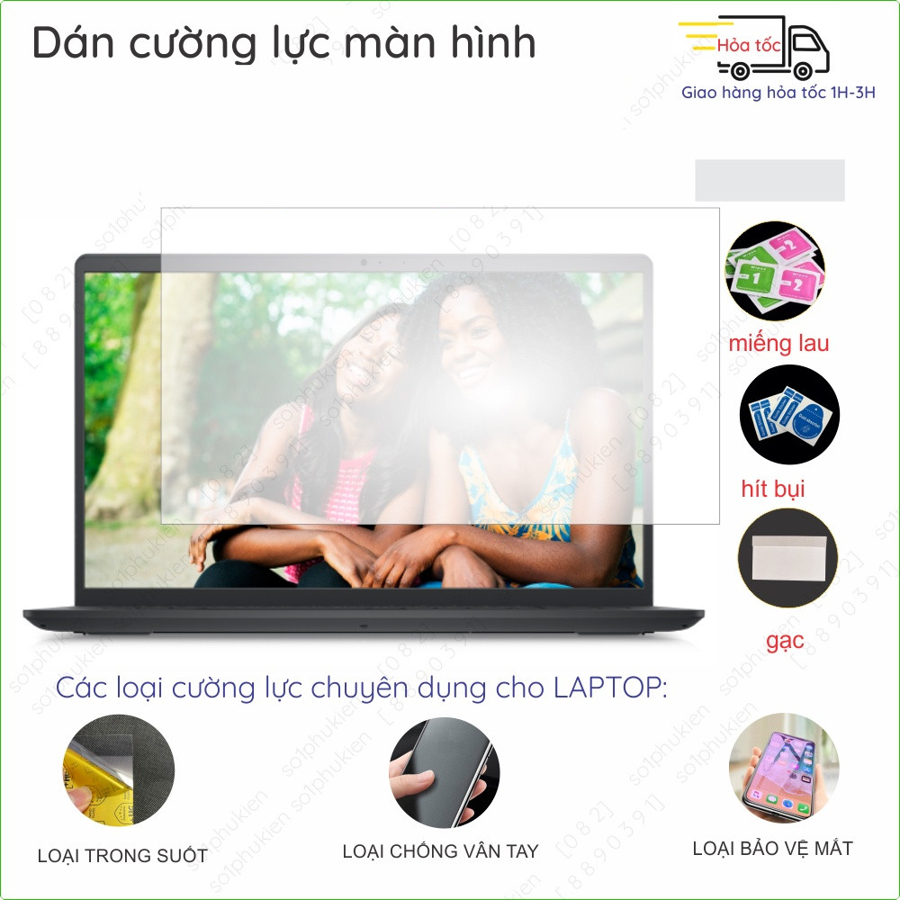 Dán màn hình cường lực laptop Inspiron 15 3511/ 3520/ 3525/ 3530 nano dẻo trong suốt, nhám chống vân