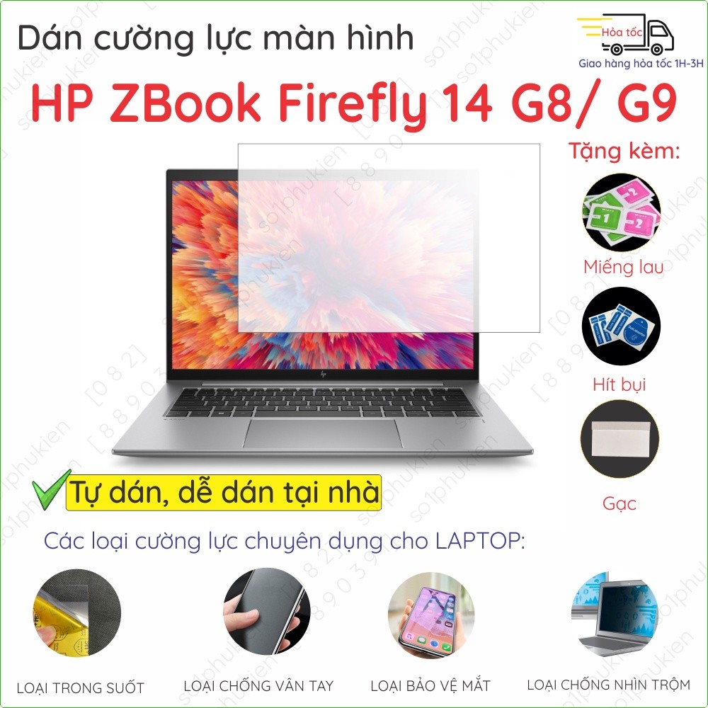 Dán màn hình cường lực HP ZBook Firefly/ Studio 14 15 16 G7 G8 G9 G10 nano dẻo trong, nhám, bảo vệ m