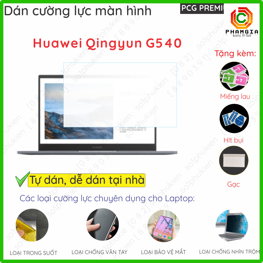 Dán màn hình cường lực laptop Huawei Qingyun G540 nano dẻo siêu mỏng trong suốt, nhám chống vân tay,