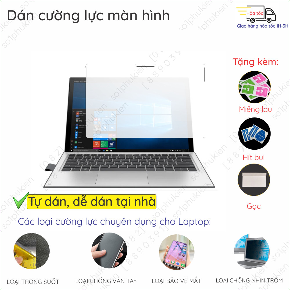 Dán màn hình cường lực HP Elitebook X2 1013 G3/ X2 1012 G2/ Elite Folio 1020 G1/ Elite x2 G4/ C1030 