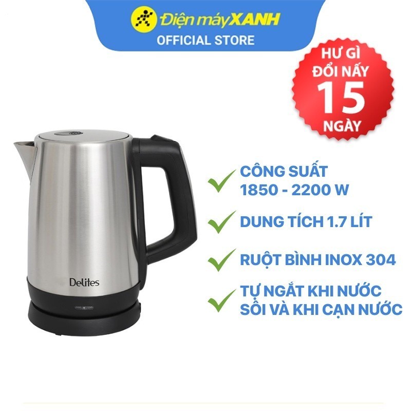 Bình siêu tốc Delites 1.7 lít ST17S03