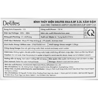 Bình thủy điện Delites EKA-5.0F 3.2 lít