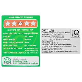 [Mã ELHA22 giảm 6% đơn 300K] Quạt lửng Asia A16019-XV0
