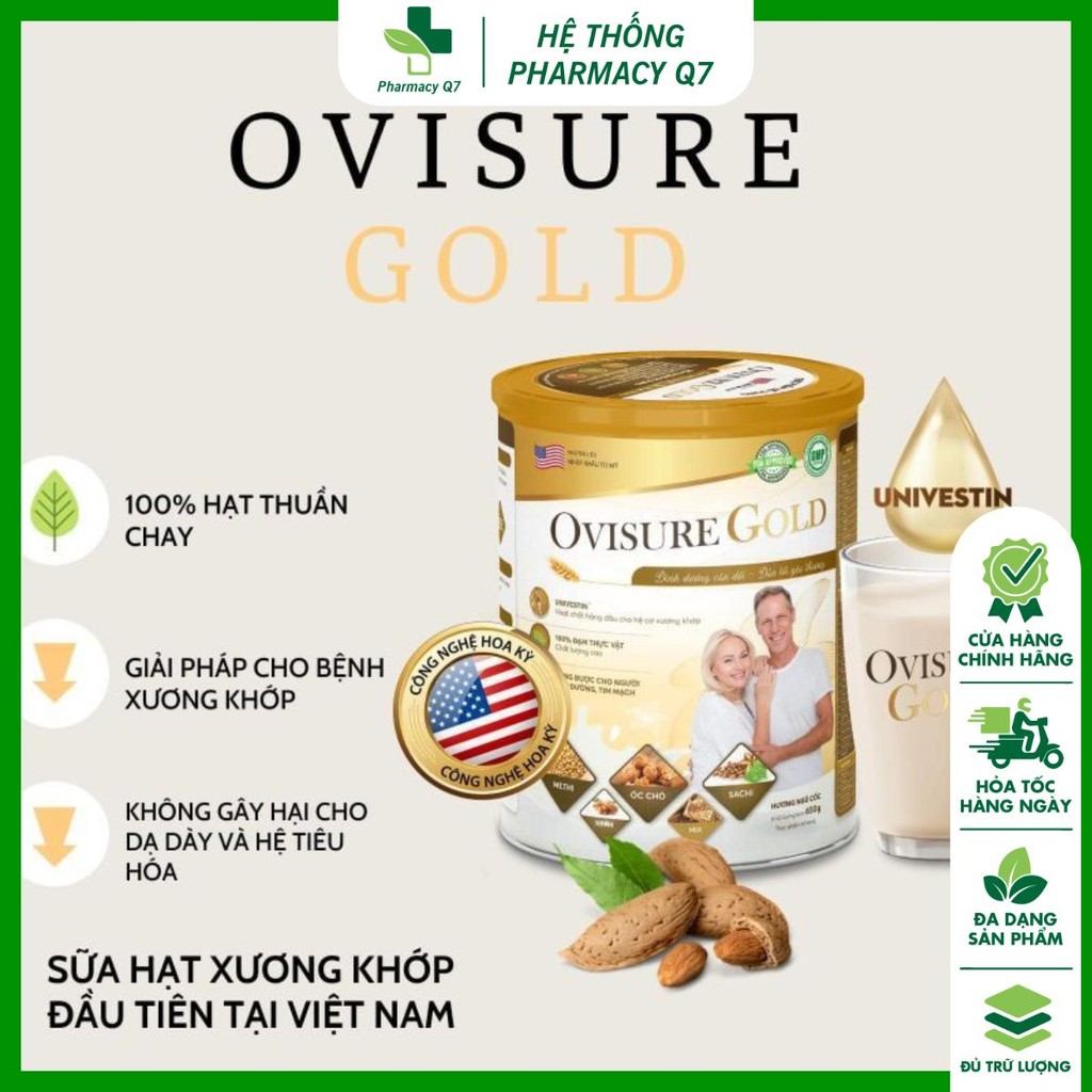 Sữa Hạt Cao Cấp Ovisure Gold Hỗ Trợ Sức Khỏe Xương Khớp, 650g Bổ sung canxi