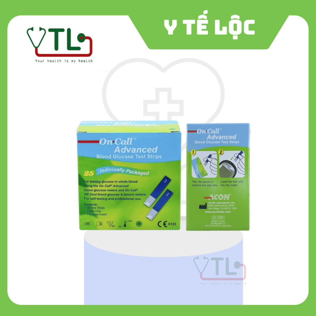 Hộp 25 que thử đường huyết On Call Advanced