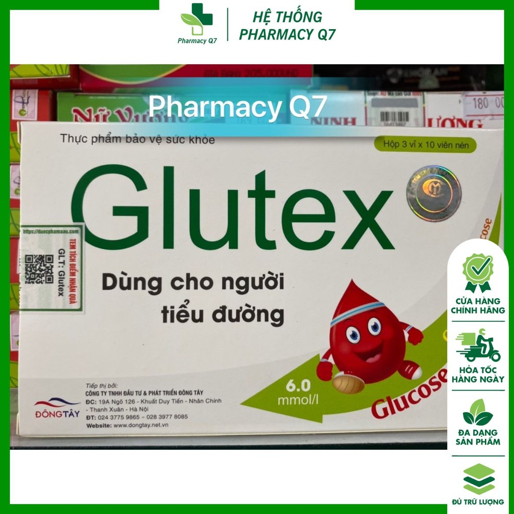 GLUTEX H/30 Hỗ Trợ Hạ Đường Huyết & Giảm Nguy Cơ Biến Chứng Đái Tháo Đường
