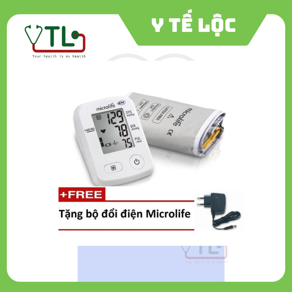 Máy Đo Huyết Áp Bắp tay Microlife BP A2 CLASSIC - Tặng bộ đổi nguồn Microlife