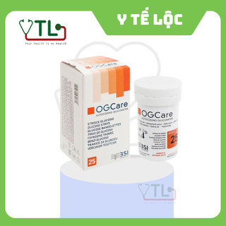 Que thử đường huyết ogcare hộp 25 que thử