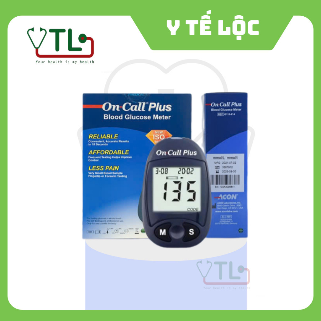 Máy đo đường huyết Acon On-Call Plus Blood Glucose Meter Kèm 25 que thử - chính hãng phân phối