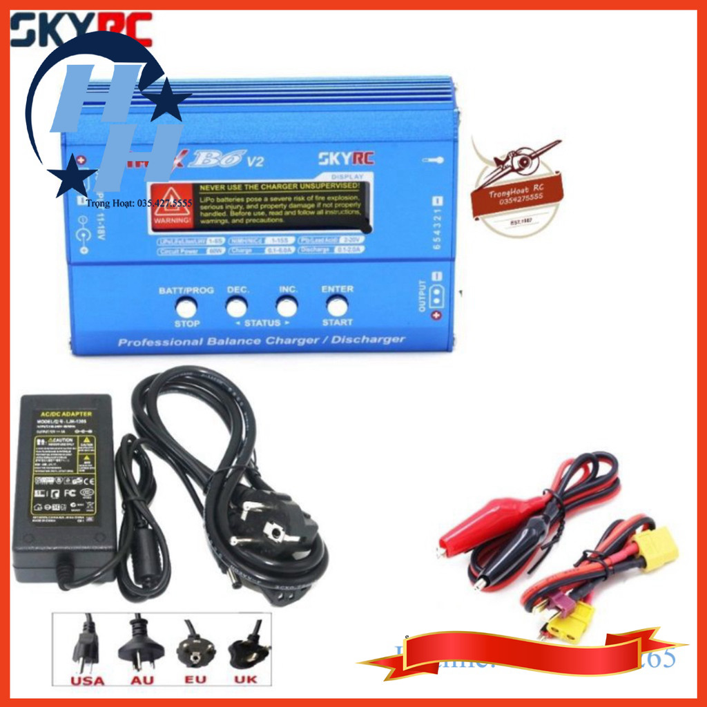 Bộ Sạc Pin Thông Minh Skyrc Imax B6 V2 Cân Bằng 60w 6a