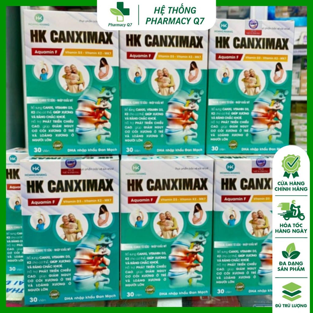 Bổ sung canxi và vitamin D3, K2 cho cơ thể HK CANXIMAX (Lọ 30 viên)