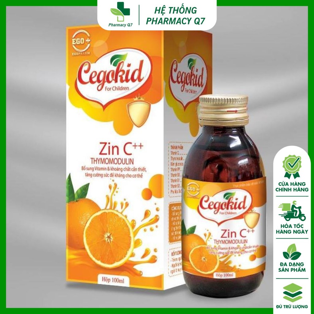 CHÍNH HÃNG CEGOKID CHAI 125ML CEGOKID ZINC - Tăng sức đề kháng cho người lớn, trẻ nhỏ em