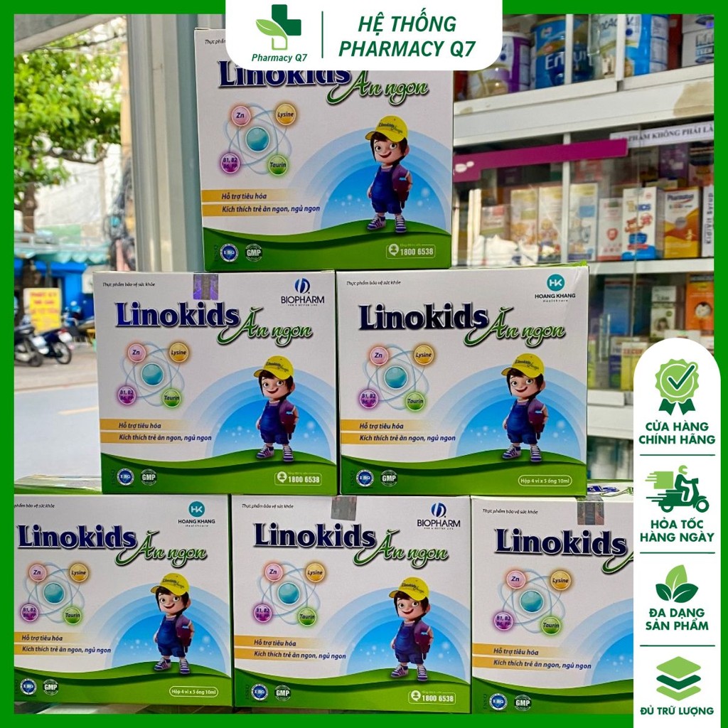 HỘP 20 ỐNG Linokids Ăn Ngon - Bé ăn ngon, tiêu hóa khỏe / LINOKID / LYSIN
