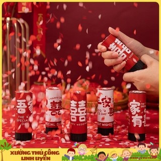  Pháo Hoa Giấy Màu Đỏ Mini Trang Trí Tiệc Đám Cưới 