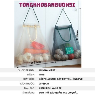 Túi Vải Lưới Xanh Treo Tường,Túi Đựng Hành Tỏi Chống Ẩm Mốc Đa Năng Tái Sử Dụng Tiện Lợi Cho Nhà Bếp 