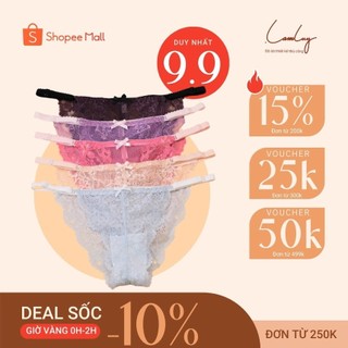 Set 5 Quần lót nữ thiết kế phối ren, freesize, có dây điều chỉnh kích cỡ