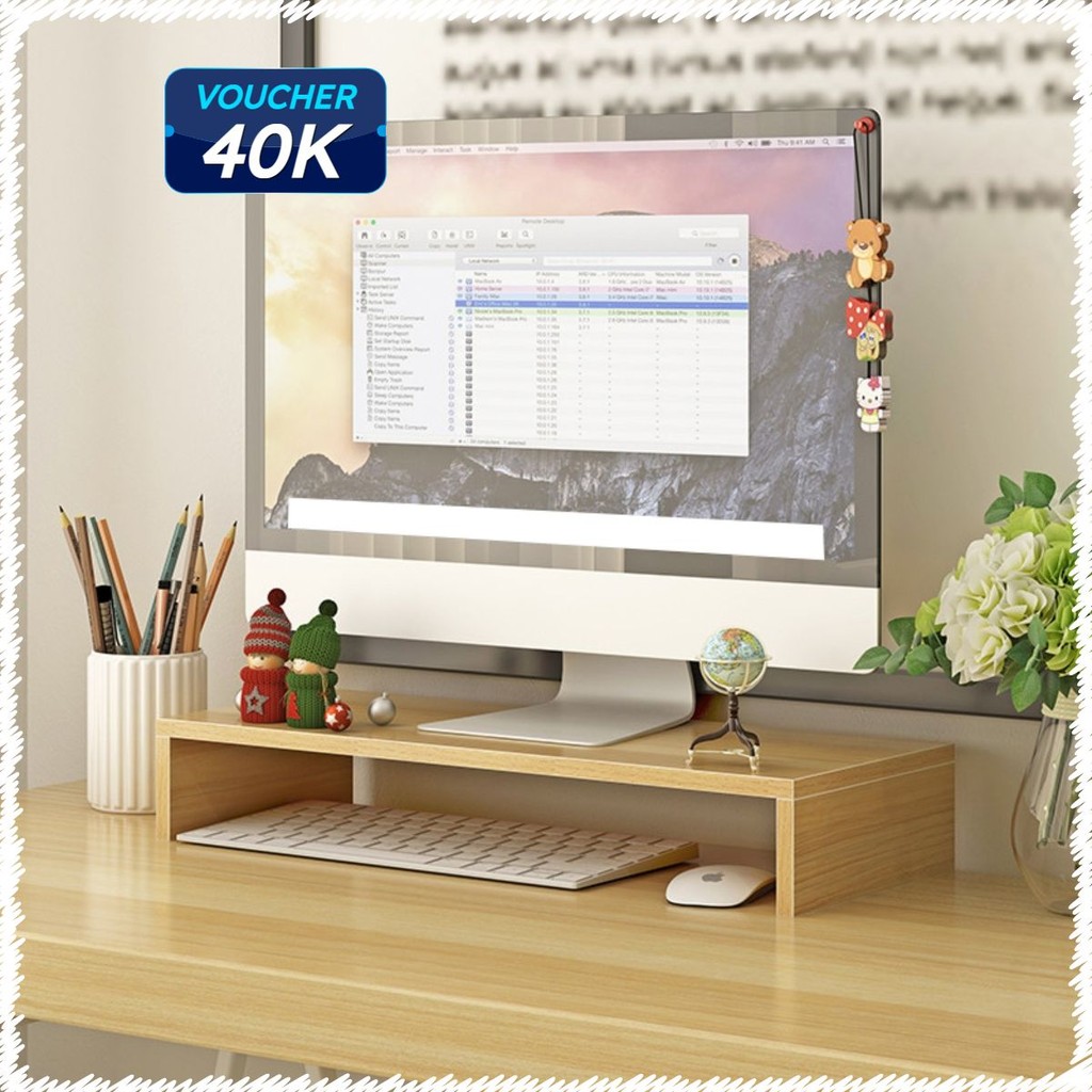 ( R20cm ) Kệ gỗ giá đỡ để màn hình máy tính, laptop chống gù lưng gỗ chống ẩm chống mối mọt