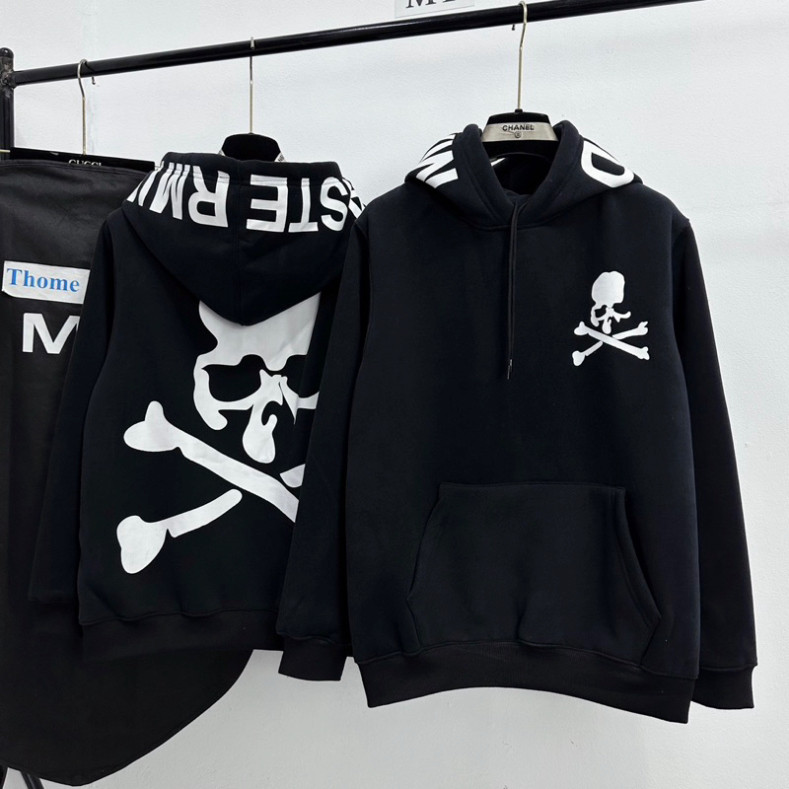 Áo Khoác hoodie zip nam nữ Phillip Plein nỉ chân cua in đầu lâu xương chéo hai mặt zip ống tay, BBR 