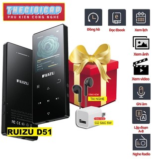 Máy nghe nhạc mp3 lossless bluetooth 4.1 ruizu d51 bộ nhớ trong 8gb - hàng chính hãng