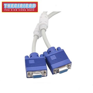 Cáp chia VGA 1 cổng ra 2 cổng (Trắng - Xanh)