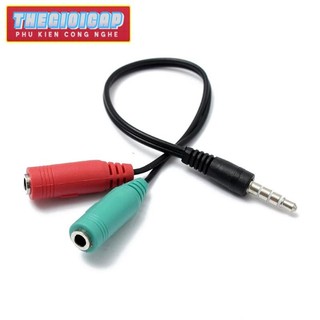 Cáp chia Audio 3.5mm ra mic và loa (xanh đỏ)