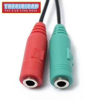 Cáp chia Audio 3.5mm ra mic và loa (xanh đỏ)