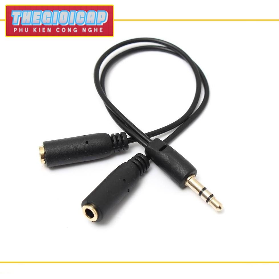 Dây chia jack loa chuẩn 3.5 từ 1 ra 2 (Đen)
