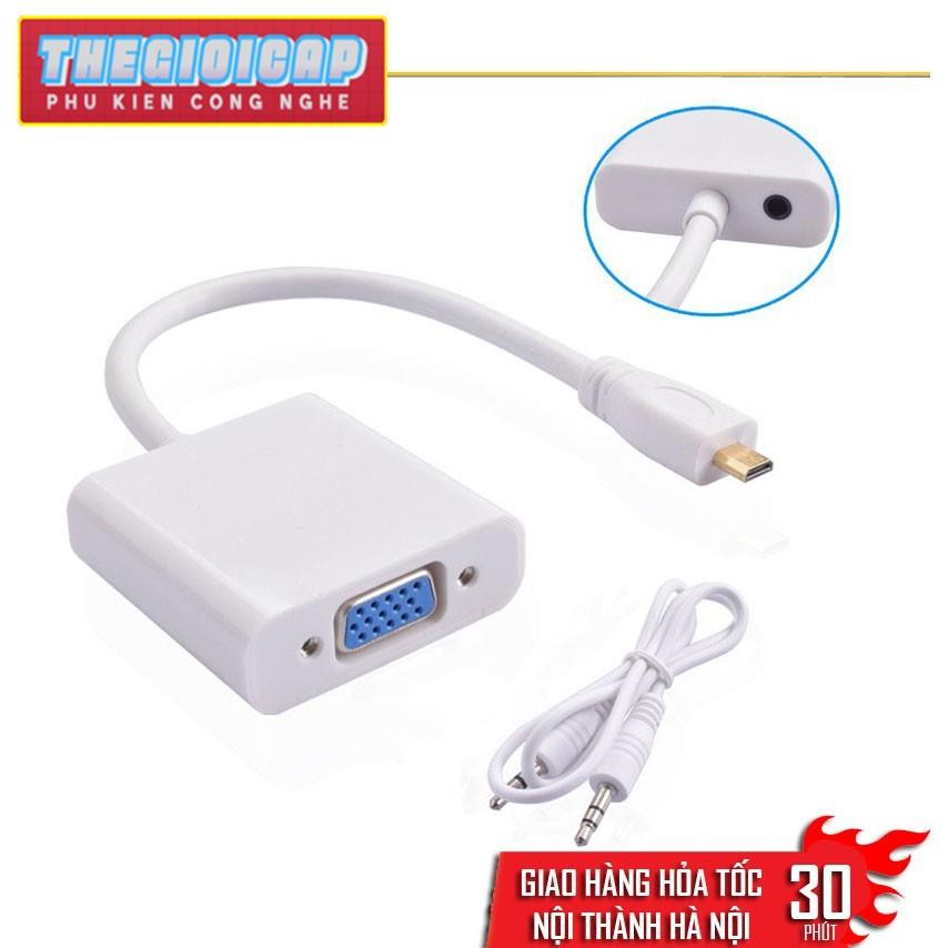 Cáp chuyển Micro HDMI sang VGA có âm thanh