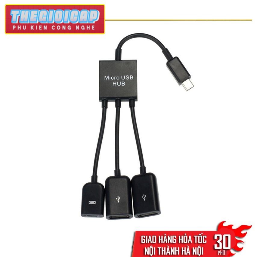 Cáp OTG 3 đầu cho android - Cáp Usb cho android - OTG cable 3 in 1