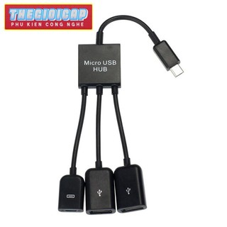 Cáp OTG 3 đầu cho android - Cáp Usb cho android - OTG cable 3 in 1