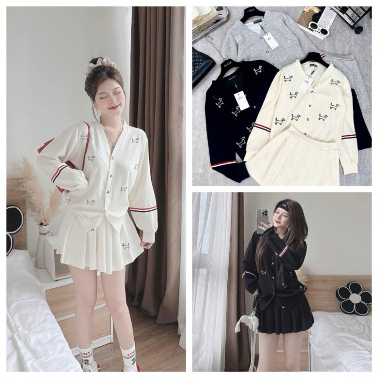 💥💥💥   Ui hót lăm a Em ve săn a Sét áo thome hoa lá thêu  Tay can phối ti mi Chất mì nỉ sin đét .