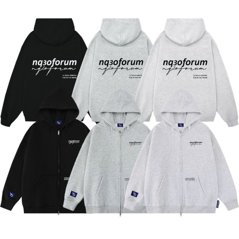 Áo Khoác Nỉ Hoodie Zip In Chữ Kí NQ30 FORUM Form Rộng Nam Nữ By F-NEMO