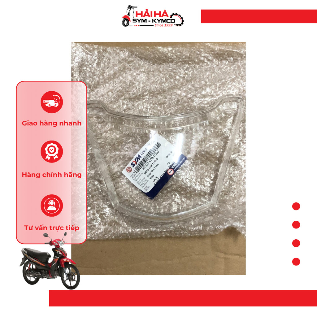 Kiếng pha/ Chụp đèn trước xe EZ m, EZ 110 mã VD3 [Chính hãng SYM]