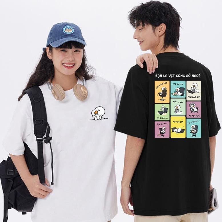 Áo Thun Unisex Nam Nữ [Vịt Công Sở] Chất Cotton Mềm, Co Giãn, thấm hút mồ hôi UT